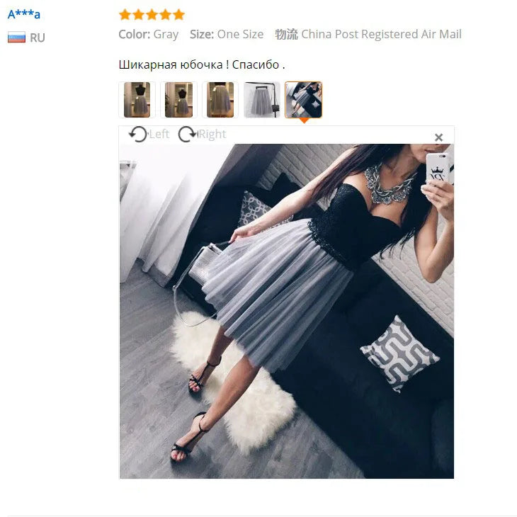 TingYiLi 4 Layers Tulle Skirts Womens Black Gray White Adult Tulle Skirt Elastic High Waist Pleated Midi Skirt