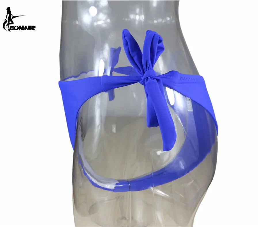 Sexy Solid Thong Bikini Brazilian Cut Swimwear Women Bottom Adjustable Briefs Swimsuit Panties Underwear Thong Bathing Suit