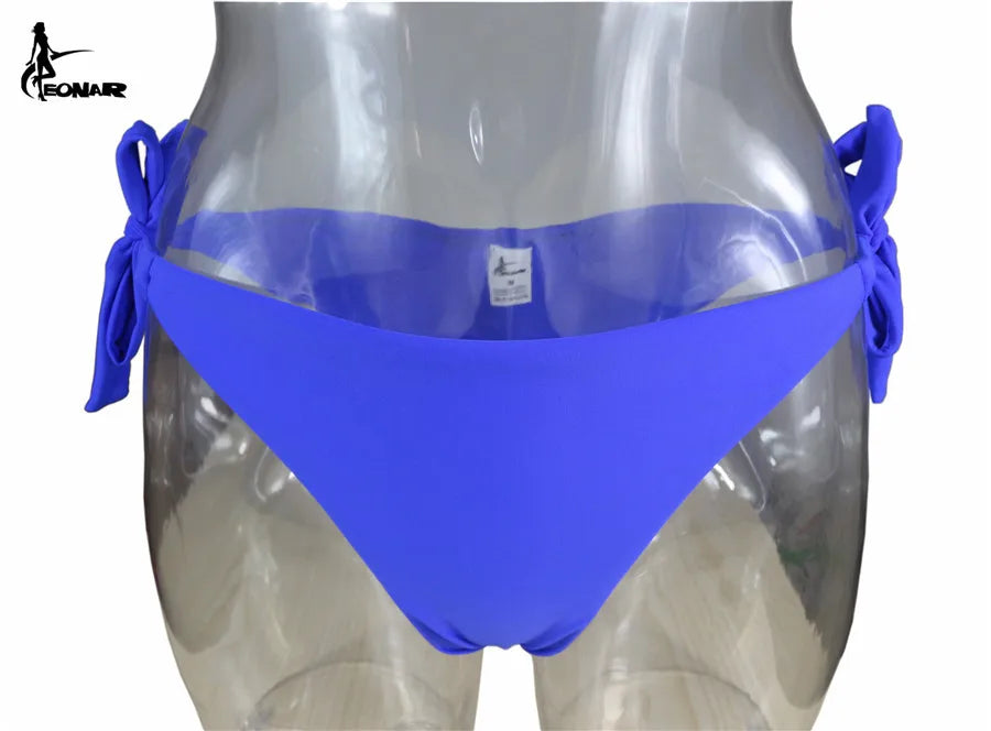 Sexy Solid Thong Bikini Brazilian Cut Swimwear Women Bottom Adjustable Briefs Swimsuit Panties Underwear Thong Bathing Suit
