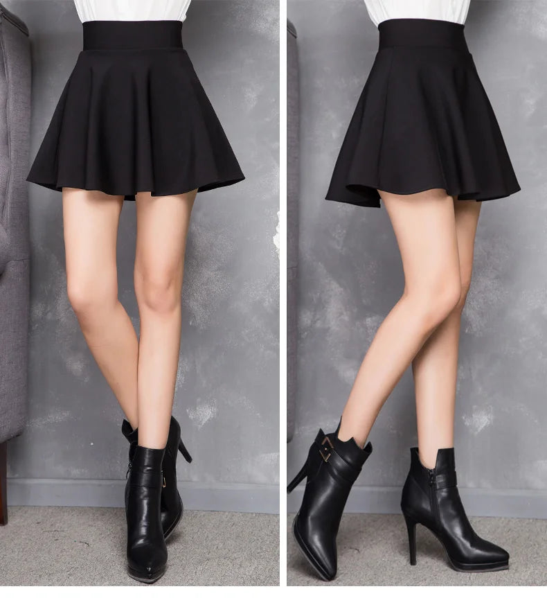 Zuolunouba Summer Slim Preppy Skirt Women Flower Bow Mini Tutu Style Elasticity Lace Skirts Shorts Lady High Waist Student