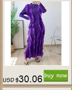 LANMREM Women  Pleated Single Breasted Dress New Stand Theree Quarter Sleeve  Fashion Tide Spring 2025 2F0095