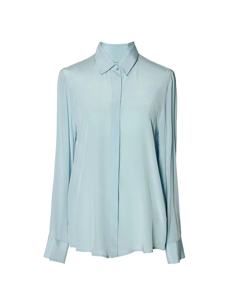 SuyaDream Women Silk Dress Shirts 100% REAL SILK Solid Long Sleeved Button Chic Blouses 2025 Spring Summer Office Lady Top White