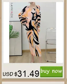 LANMREM Women  Pleated Single Breasted Dress New Stand Theree Quarter Sleeve  Fashion Tide Spring 2025 2F0095