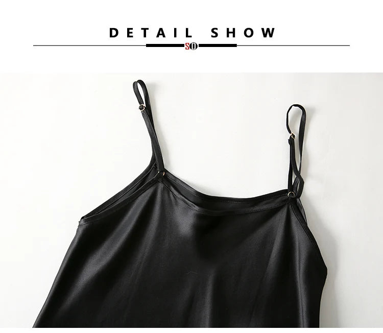 SuyaDream Woman Mini Dress 19mm 100%Real Silk Sleeveless Solid Spaghetti Strap Sleep Dresses 2025 Elegant Chic Clothes