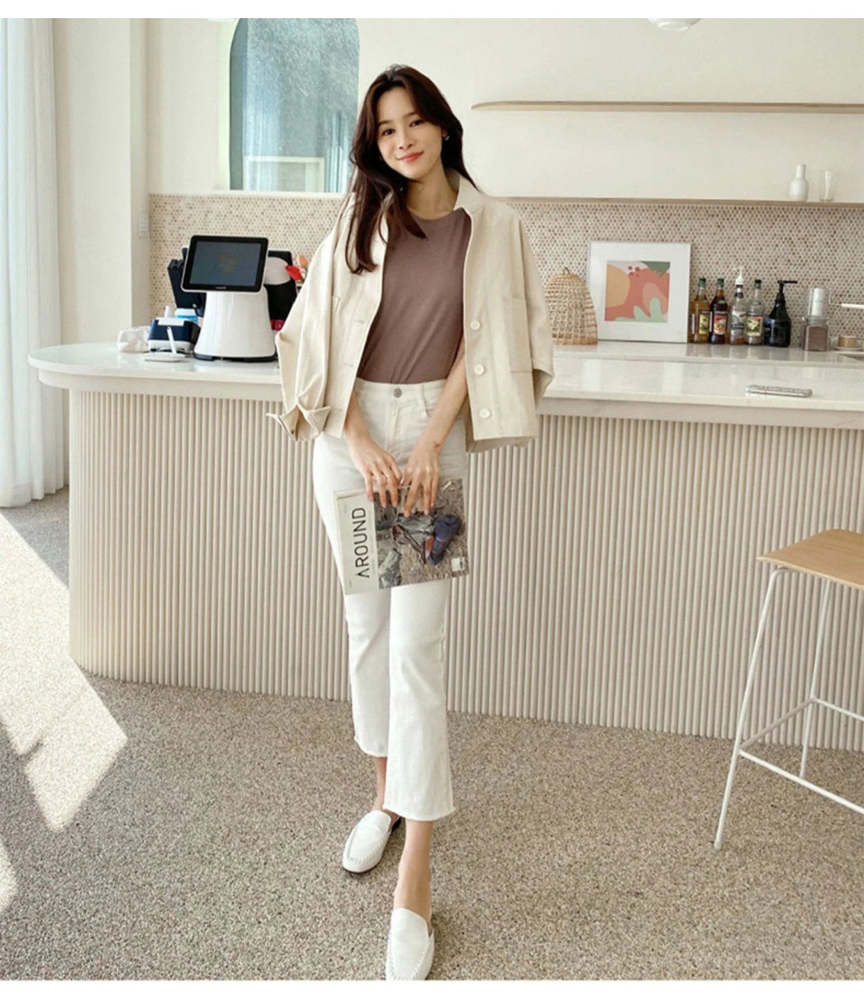 White Jeans for Women Trousers Denim Spring 2024 High Waist Straight Leg White Pants Women Boyfriend Summer Streetwear Women