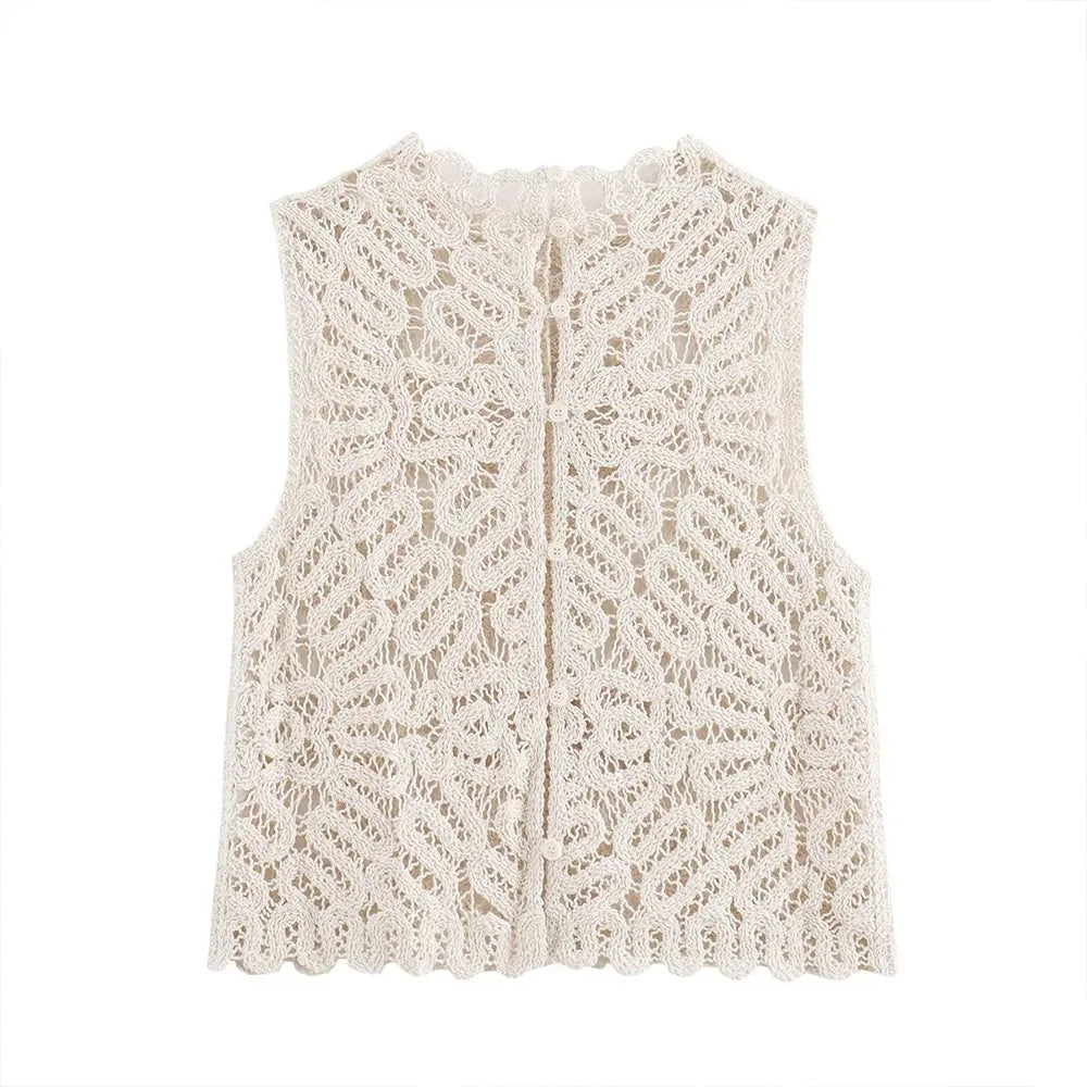 In the autumn of 2024, the new women's fashion and leisure temperament crocheted knitted tops & crocheted knitted skirts.