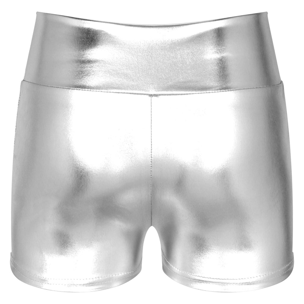 High Waist Short Pants Womens Ladies Patent Leather Hot Shorts Clubwear Metallic Shiny Rave Shorts Rave Festival Party Bottoms