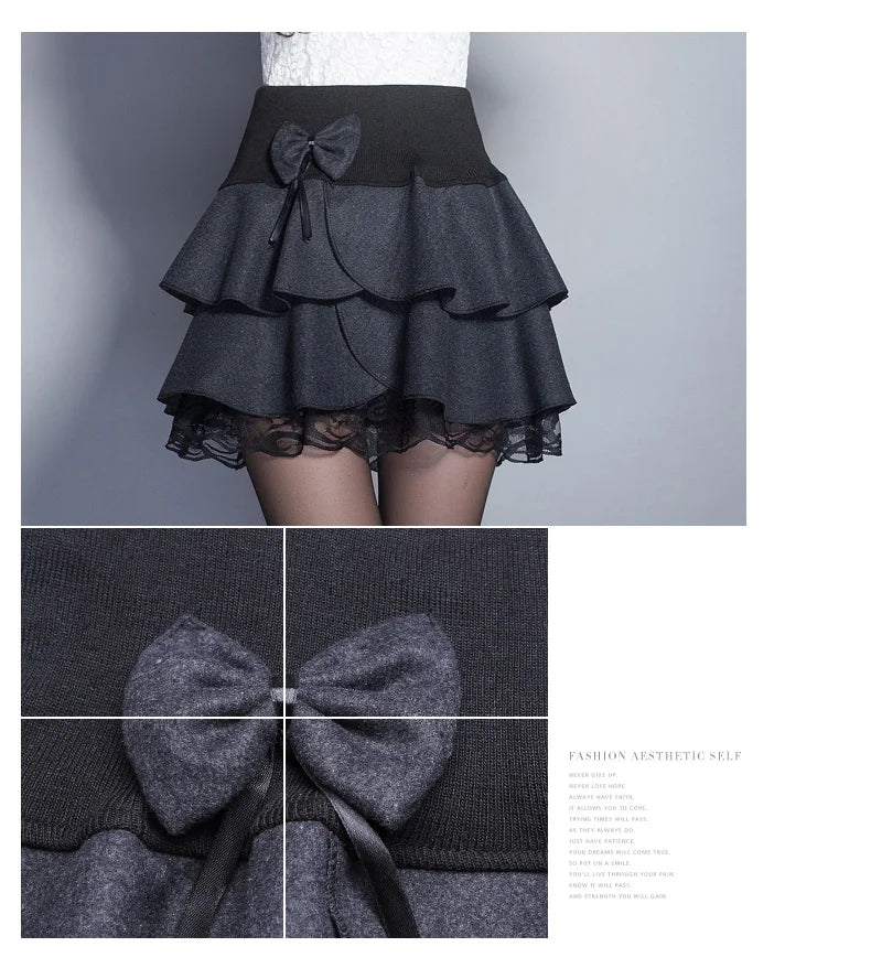 2026 Elasticity Summer Y2K Skirt Women Sweet Floral Bowknot Mini Tutu Woman Skirts Shorts Lace Jupe Femme Office Lady Skirts