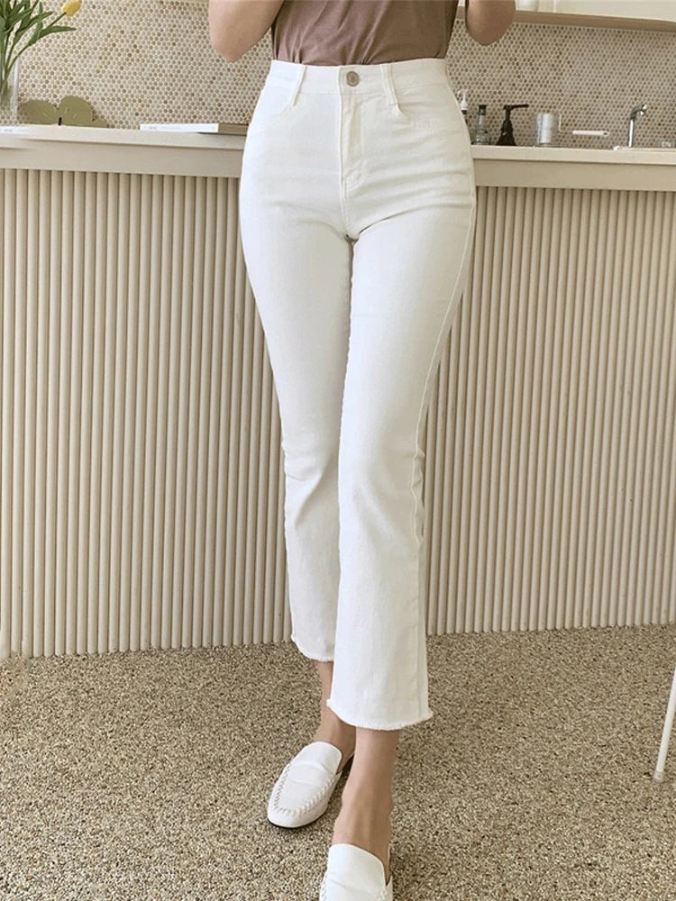White Jeans for Women Trousers Denim Spring 2024 High Waist Straight Leg White Pants Women Boyfriend Summer Streetwear Women