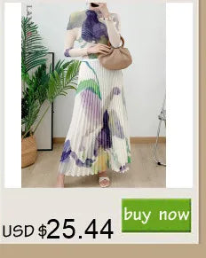 LANMREM Women  Pleated Single Breasted Dress New Stand Theree Quarter Sleeve  Fashion Tide Spring 2025 2F0095