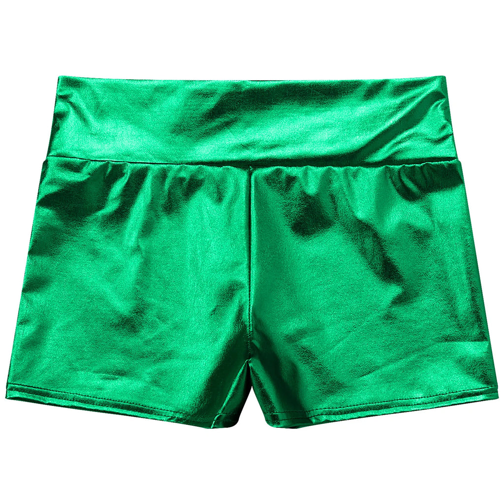 High Waist Short Pants Womens Ladies Patent Leather Hot Shorts Clubwear Metallic Shiny Rave Shorts Rave Festival Party Bottoms