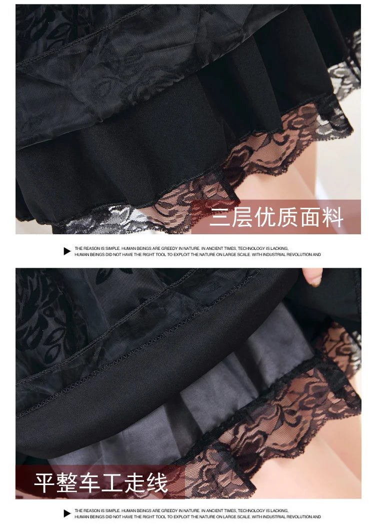 Zuolunouba Summer Slim Preppy Skirt Women Flower Bow Mini Tutu Style Elasticity Lace Skirts Shorts Lady High Waist Student