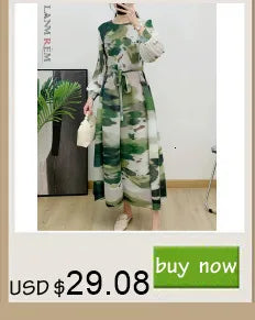 LANMREM Women  Pleated Single Breasted Dress New Stand Theree Quarter Sleeve  Fashion Tide Spring 2025 2F0095