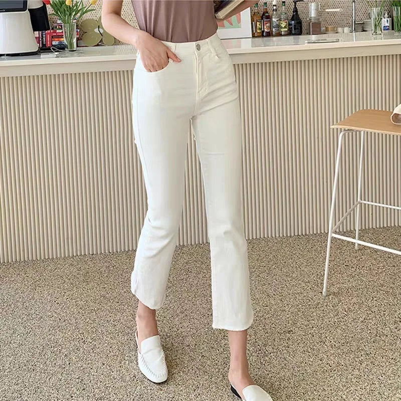 White Jeans for Women Trousers Denim Spring 2024 High Waist Straight Leg White Pants Women Boyfriend Summer Streetwear Women