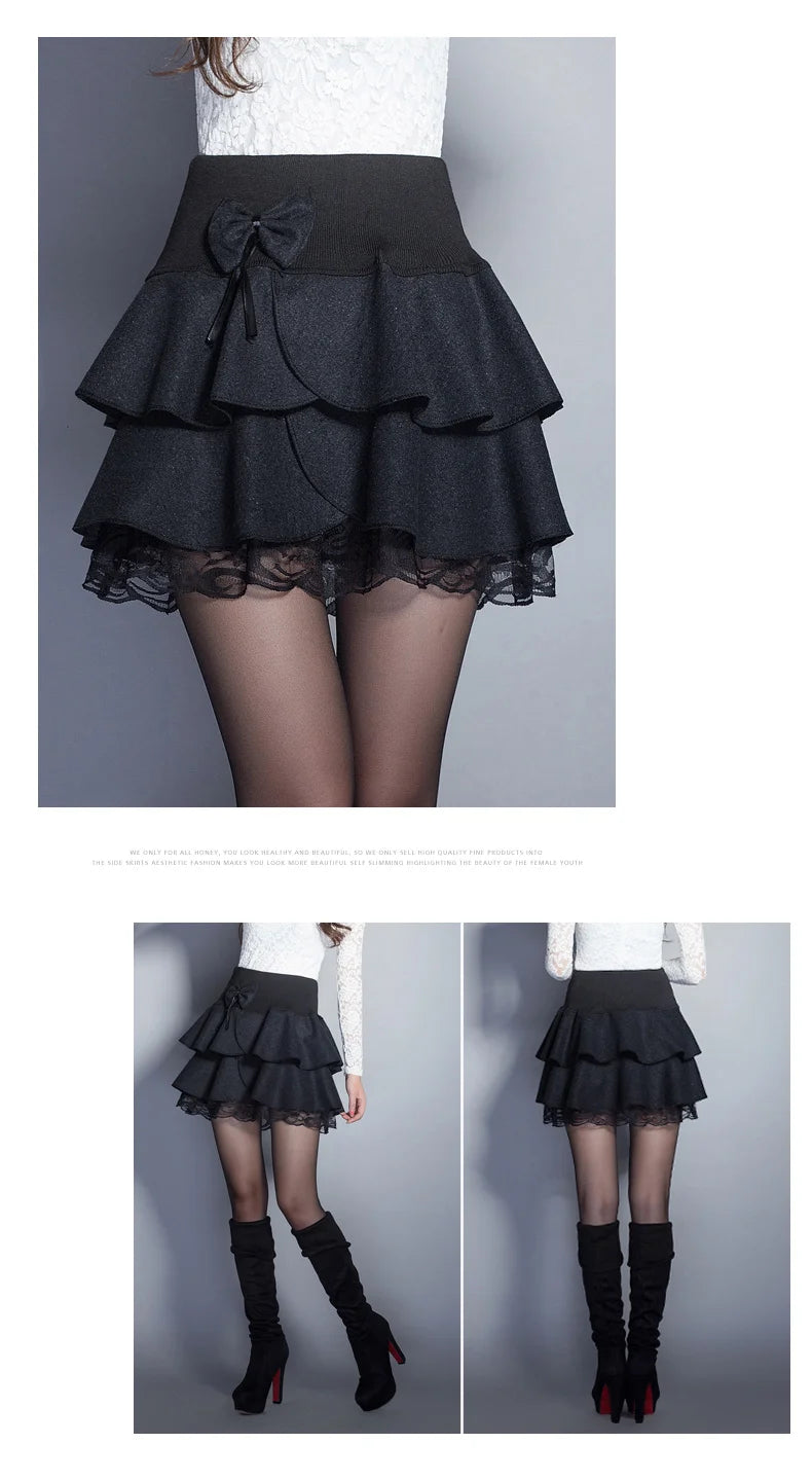 2026 Elasticity Summer Y2K Skirt Women Sweet Floral Bowknot Mini Tutu Woman Skirts Shorts Lace Jupe Femme Office Lady Skirts
