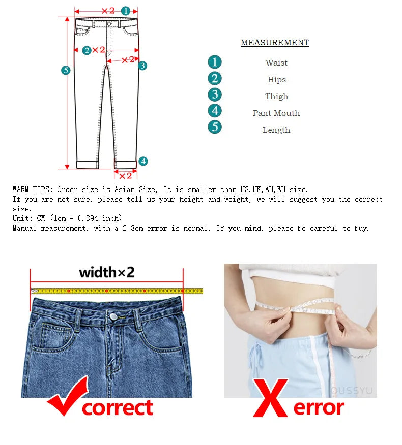 OUSSYU Women Jeans High Waist Wide Leg Loose Straight Adjustable  Waist Denim Pants Vintage Quality Fashion Korea Trousers
