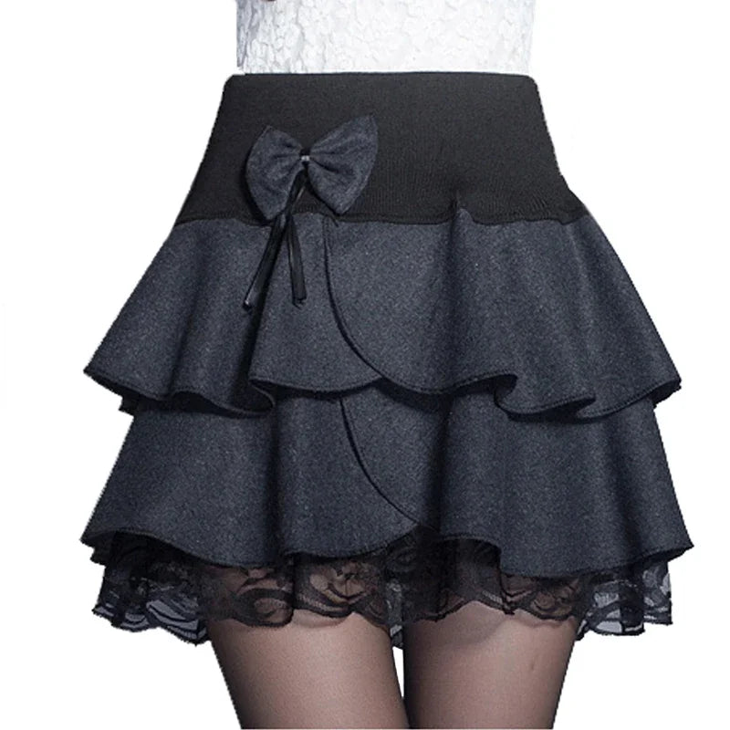 2026 Elasticity Summer Y2K Skirt Women Sweet Floral Bowknot Mini Tutu Woman Skirts Shorts Lace Jupe Femme Office Lady Skirts